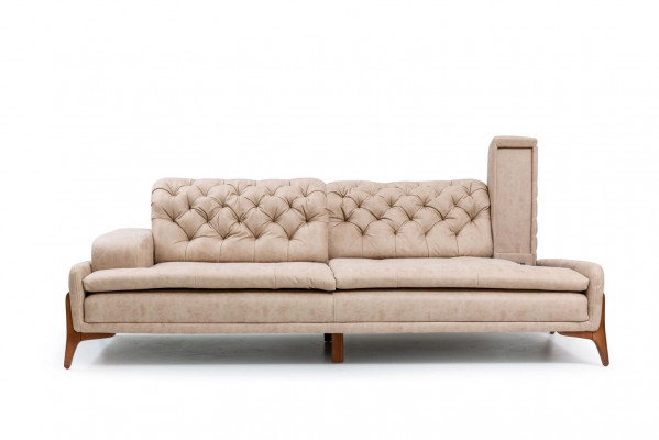 Modern Sofa 3 - Sëtzer Designer Beige Faarf Stil 240 cm Wunnzëmmer Beige Sofas
