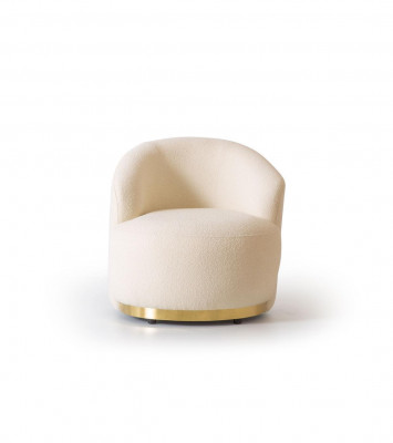 Sessel Modern Wäiss Wunnzëmmer Textil Luxus Design Lounge Club Einsëtzer