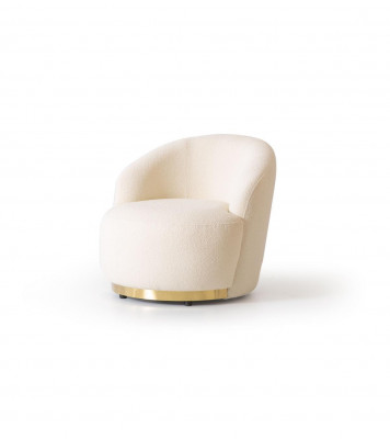 Sessel Modern Wäiss Wunnzëmmer Textil Luxus Design Lounge Club Einsëtzer