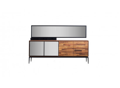 Anrichtungen Sideboard mat Spigel Kommode Schaf Holz Braun Iesszëmmer