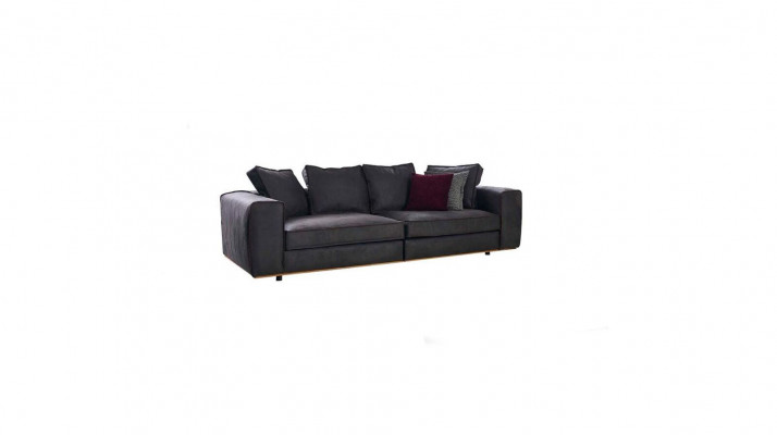 Däisëtzer Canapé Sofa 3 Sëtzer Griis Stoff Stoffsofa Polstersofa Design