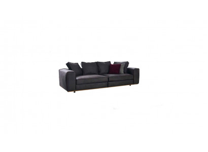 Däisëtzer Canapé Sofa 3 Sëtzer Griis Stoff Stoffsofa Polstersofa Design