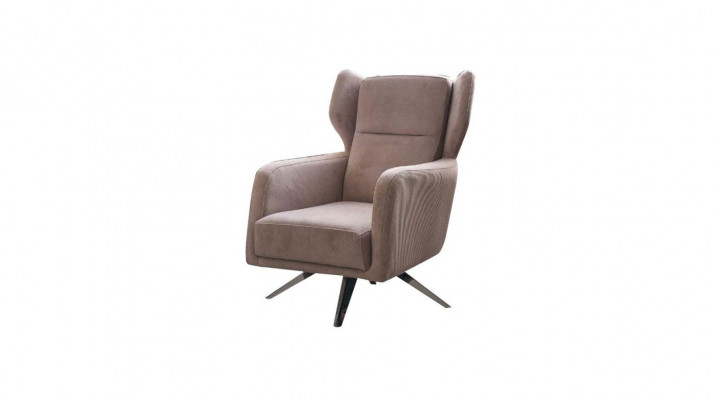 Luxus Fauteuil Einsëtzer Stoff Wunnzëmmer Design Beige Polster Sëtz.