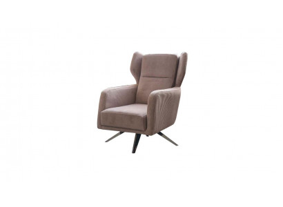 Luxus Fauteuil Einsëtzer Stoff Wunnzëmmer Design Beige Polster Sëtz.