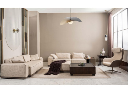Canapé Grëff Dräisëtz Sofa Stoffséi Beige Polstersofas Fauteuil Set