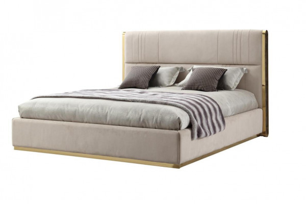 Bett Miwwelen Beige Schlofkummer Miwweldesign Better Luxusmiwwelen Modern Holz Neien