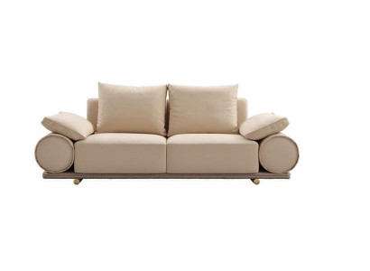 Modern Sofa 3 Sëtzer Wäiss Faarf Designer Polstersofa am Wunnzëmmer nei