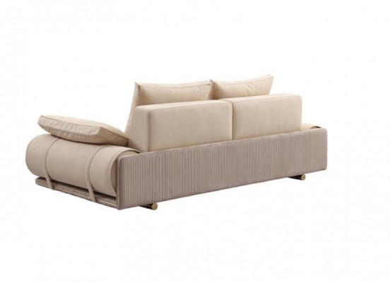 Modern Sofa 3 Sëtzer Wäiss Faarf Designer Polstersofa am Wunnzëmmer nei