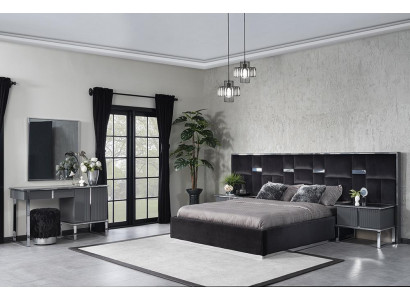 Schlofkummer Komplett Design Ariichtung Bett 2x Nuetsdëscher Luxus Schminktisch
