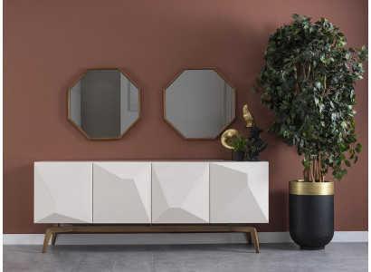 Modern Iesszëmmer Miwweldesign Sideboard mat 2x Spigel Ariichtung