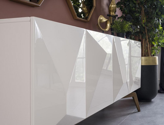 Modern Iesszëmmer Miwweldesign Sideboard mat 2x Spigel Ariichtung