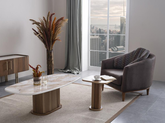 Luxus Clubdësch Wunnzëmmer Miwwelen Niewendësch Luxus Design Ariichtung