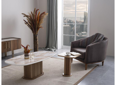 Luxus Clubdësch Wunnzëmmer Miwwelen Niewendësch Luxus Design Ariichtung
