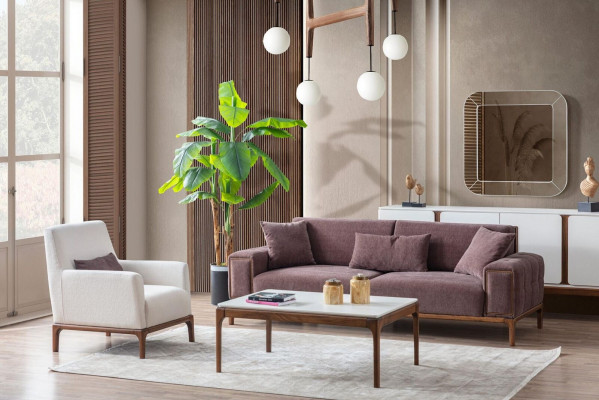 Wunnzëmmer Set 3+1 Sëtzer Couchdësch Sofagarnitur Still Modern Design