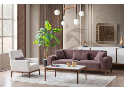 Wunnzëmmer Set 3+1 Sëtzer Couchdësch Sofagarnitur Still Modern Design