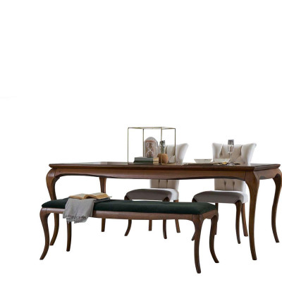 Iessgrupp IesszëmmerMiwwelen Iesseck Set Iesszëmmer 8tlg Holz Braun Dësch
