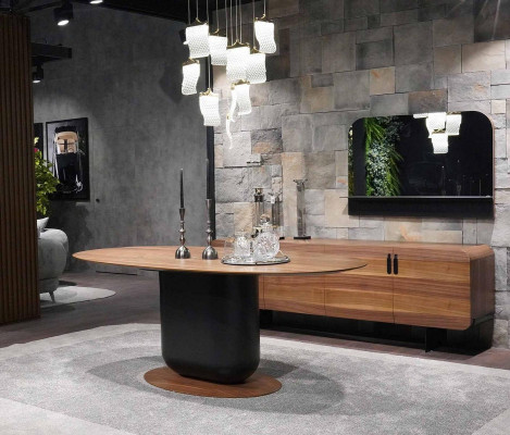 Iessdësch Design Dësch Modern Miwwelen Iesszëmmer Holz Design Luxus Ariichtung Nei