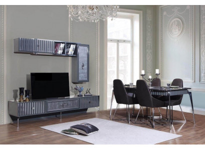 Iessdësch 6x Stull Grupp Dësch Miwwelen 8tl. Set Iesszëmmer Garnitur