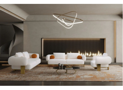 Sofagarnitur Wunnzëmmer Komplett Sofas Set Design Modern Luxus Fotell Nei