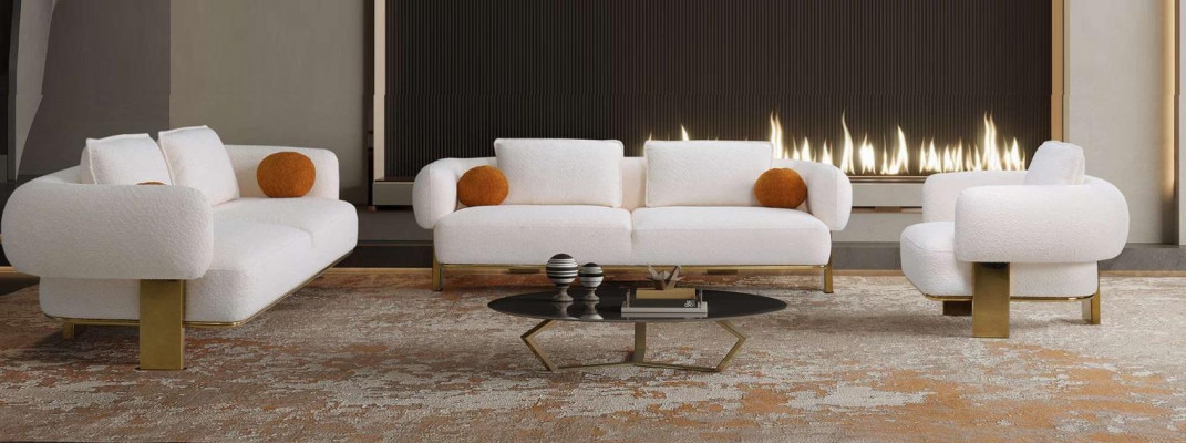 Sofagarnitur 2x Dräisëtzer Sëtzpolster Couch Set 3tlg Design Sofa Neien Wunnzëmmer