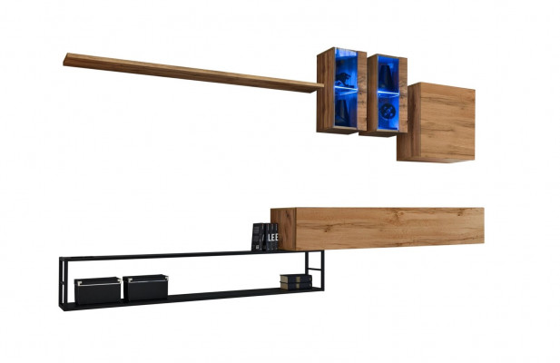 Wunnwand Braun Designer Sideboard TV-Ständer Ariichtung Luxus Komplett Nei