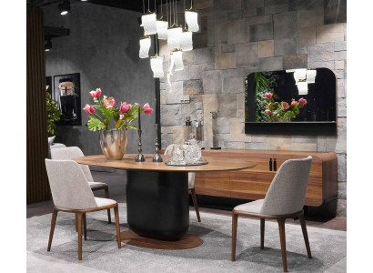 Iesszëmmer Komplett Set Iessdësch Stull Iesszëmmer Set Iess Grupp Holz Dësch 5 Deeler