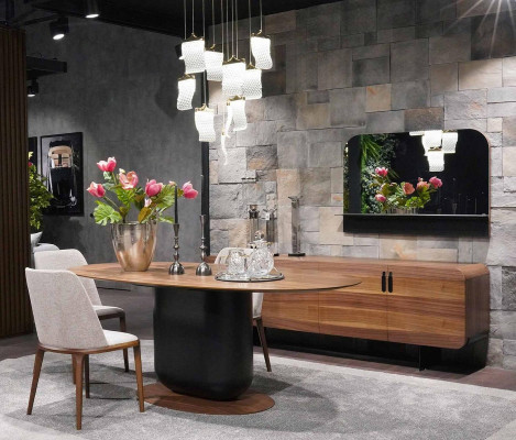 Iesszëmmer Set 6tlg Iessdësch Still Iess Grupp Sideboard Anrichte Miwwelen