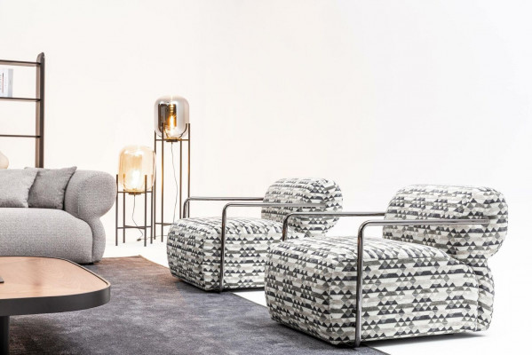 Designer Sëtz Moderner 1-Sëtz Wunnzëmmer Luxus Polster Textil Miwwelen
