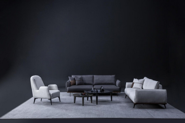 Canapé-Set dräi-Sëtzer Fauteuil Set Design Modern Polstersofa Textil