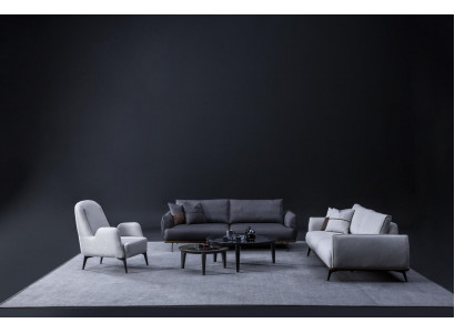 Canapé-Set dräi-Sëtzer Fauteuil Set Design Modern Polstersofa Textil