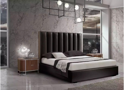Komplett Modern Zëmmer Set Designer Bett + 2x Nuetsdëscher 3tlg