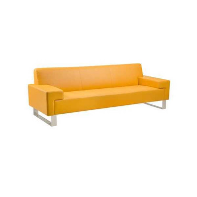 Orange 3-Sëtzer Polstersofa Lieder Canapé Dräisëtzer Stuff Sofa