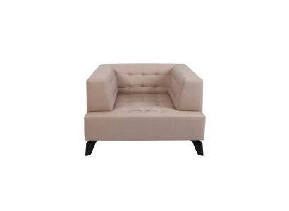 Luxus beige Liederfotel Polster Lounge Einsëtzer Relax Clubsessel Stil