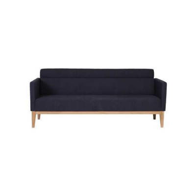 Schwaarzen Dräisëtzer Luxus 3-Sëtzer Couch Designer Polstersofa Holzféiss