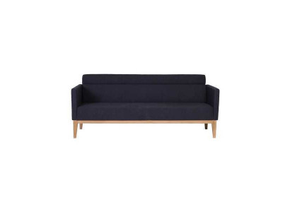 Schwaarzen Dräisëtzer Luxus 3-Sëtzer Couch Designer Polstersofa Holzféiss