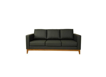 Schwaarzt Bürossofa Designer 3-Sëtzer Couch Wunnzëmmer 3-er Polstersofa