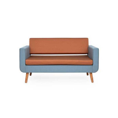 Grau-orange Sofa Luxus 3-Sëtzer Designer Couch Wunnzëmmer Polster 3-er