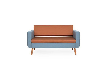 Grau-orange Sofa Luxus 3-Sëtzer Designer Couch Wunnzëmmer Polster 3-er