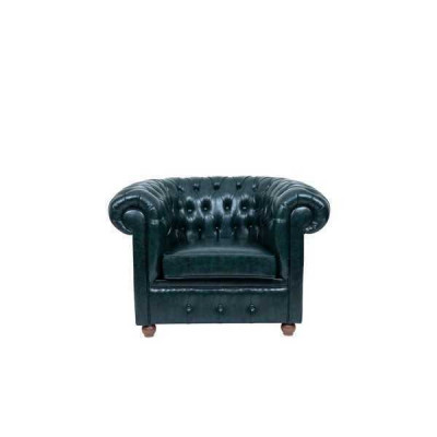 Chesterfield donkelgréng Fotell Lounge Wunnzëmmer Fernsehsëtz.