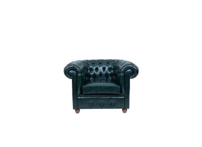 Chesterfield donkelgréng Fotell Lounge Wunnzëmmer Fernsehsëtz.