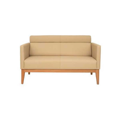 Beige Büro Sofa Designer 2-Sëtz Polstersofa Liederimitat Luxus Couchen
