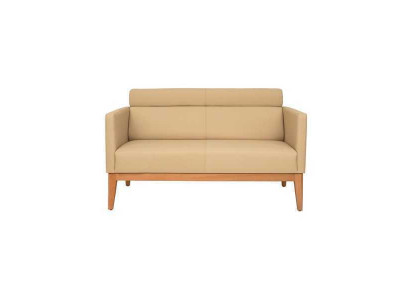 Beige Büro Sofa Designer 2-Sëtz Polstersofa Liederimitat Luxus Couchen