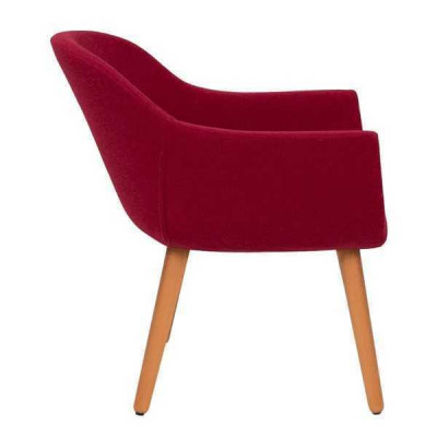 Rout Stilvolle Designer Stull Holzstull Iesszëmmerstull Designer Miwwelen