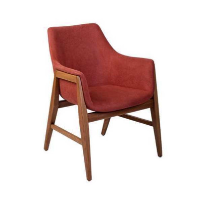 Moderne Fauteuil Gepolsterten Stull Braun-Rouden Designer Textil Eenzelstull
