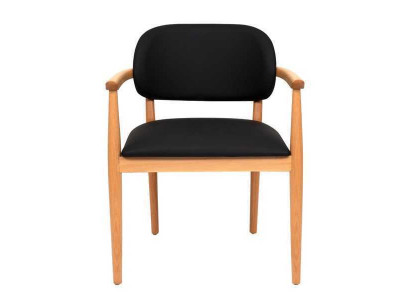 Schwaarze Fauteuil Designer Iesszëmmerstill Luxus Einsëtzer Holzméibel