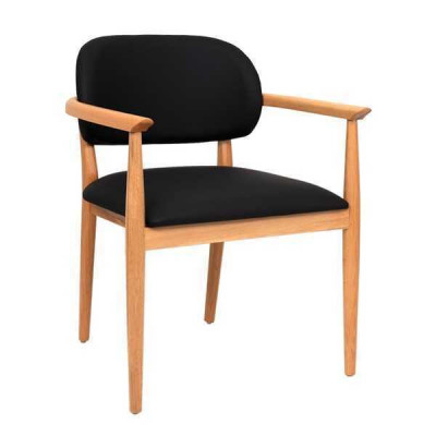 Schwaarze Fauteuil Designer Iesszëmmerstill Luxus Einsëtzer Holzméibel