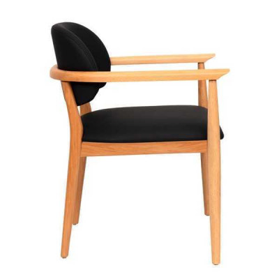 Schwaarze Fauteuil Designer Iesszëmmerstill Luxus Einsëtzer Holzméibel