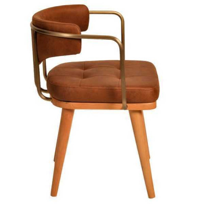 Luxus Iesszëmmer Orangen Modernen Holzstull Designer Sëtzstull Lehnstull