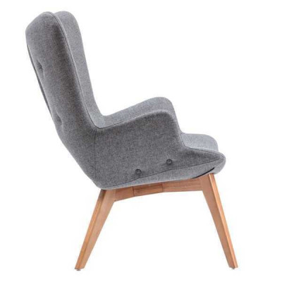 Designer graue Kichenstull Holz Eenzel Sëtz Wunnzëmmer Luxus Still