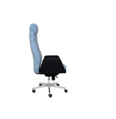 Blo-Schwaarze Bureaustull Luxus Dréistull Chefsessel Designer Still.